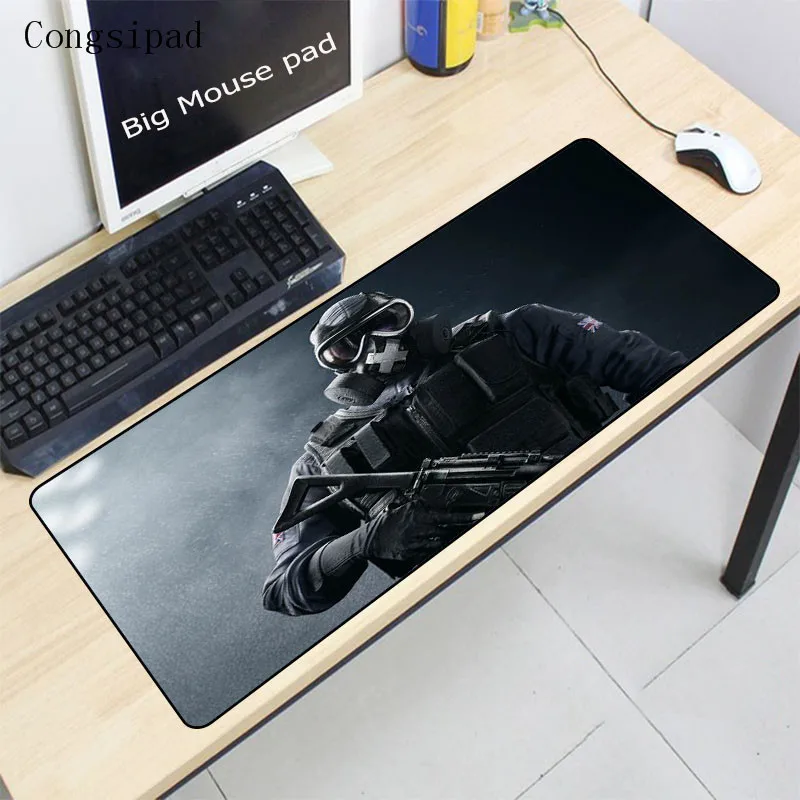 

Congsipad 900*400*2mm Rainbow Six Siege Large Lock Edge mousepad computer mouse pad gaming padmouse gamer to keyboard mouse mats