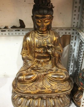 

26"Tibet Buddhism Temple Bronze Gild Seat Kwan-Yin Guan yin Bodhisattva Statue