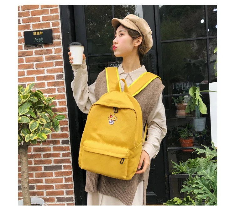 Preppy Style Women Backpack for School Teenagers Girls Vintage School Bag Ladies Canvas Fabric Backpack Female Book bag Mochila--_31