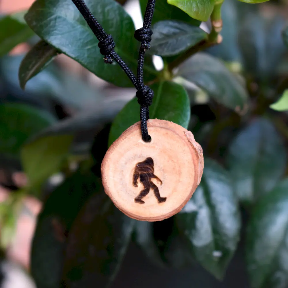 

SanLan 12pcs wood Sasquatch Pendant Bigfoot necklace