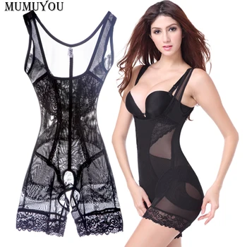 

Women Thin Body Waist Shaper Bodysuits Lace Shapewear Slimming Underwear Lingerie Breathable Soft Black Nude Grey 055-071