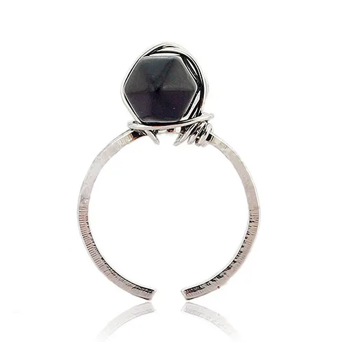 Целебная чакра синтетический кристалл камень проволока открытие палец кольцо пара обручальное кольцо унисекс ювелирные изделия
