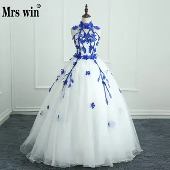 

Quinceanera Dresses Mrs Win Engerla Halter Floor-length Ball Gown Off The Shoulder Lace Latest Party Prom Formal Gowns