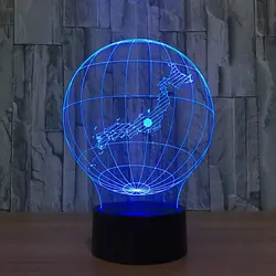 Творческий 3D USB Светодиодная лампа Глобусы земли ночник 7 цветов меняется настроение подарок декор Спальня прикроватной тумбочке лампы