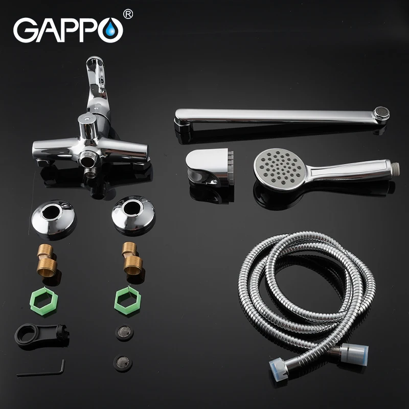 GAPPO bathtub Faucets bathroom bathtub mixer bath mixer water taps brass chrome bath faucets wall mounted bathtub spout images - 6