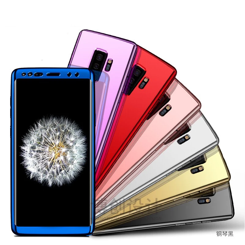 Luxury Mirror Case For Samsung Galaxy S10Plus 360 PC+Tempered Glass Screen Protector Phone S8 S9 S7 S6 S5 A6 |