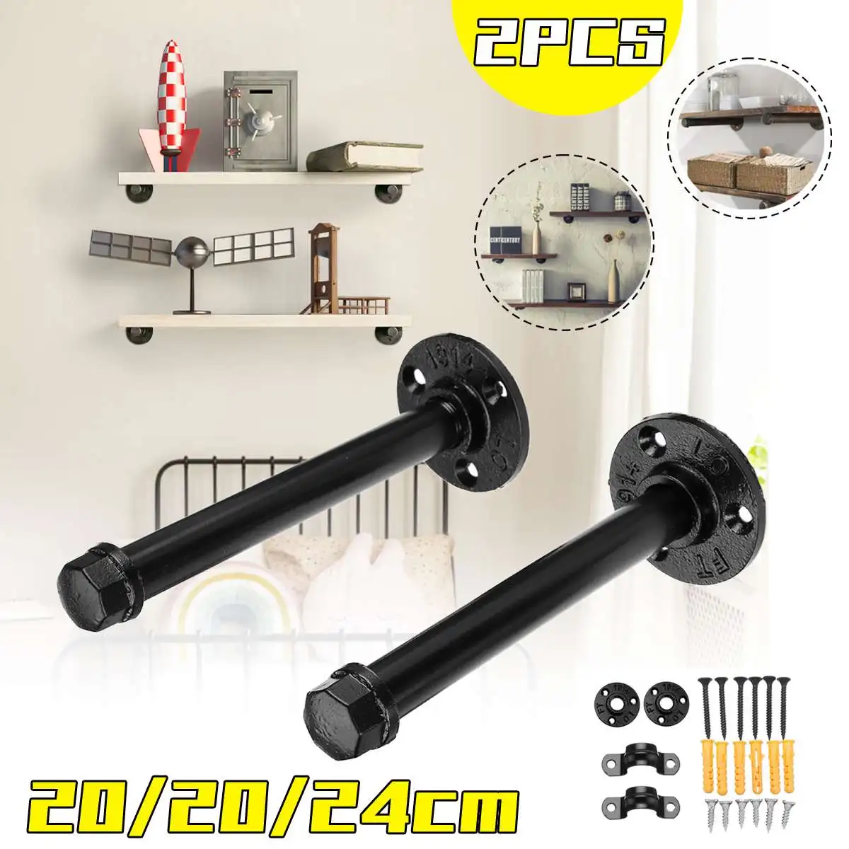

Industrial Pipe Shelf Brackets - With Heavy Duty Screws Shelf Brackets Pipe Brackets For Shelving For Your Farmhouse