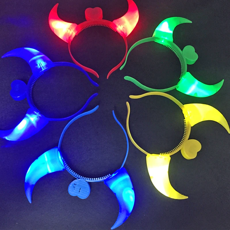 25pcs Gafas Led Dance Lamp Luminous Horns Headband Light  
