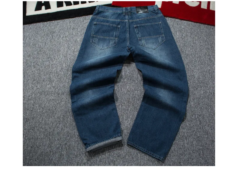 Мужские широкие джинсы, штаны для скейтборда, хип-хоп мужские байкерские джинсы в стиле хип-хоп, мужские повседневные Прямые брюки, джинсы большого размера, свободные Jen