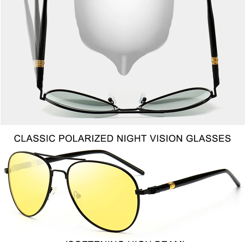Psacss Classic Pilot Photochromic Sunglasses Men Driving Clear Polarized Lens Sun Glasses Male Vintage Brand Sunglass Oculos UV Psacss Classic Pilot Photochromic Sunglasses Men Driving Clear Polarized Lens Sun Glasses Male Vintage Brand Sunglass Oculos UV