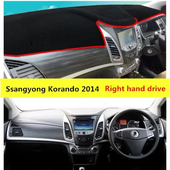

TAIJS right hand drive car dashboard protective cover for Ssangyong Korando 2014 Polyester Fiber dashboard pad mat for Korando