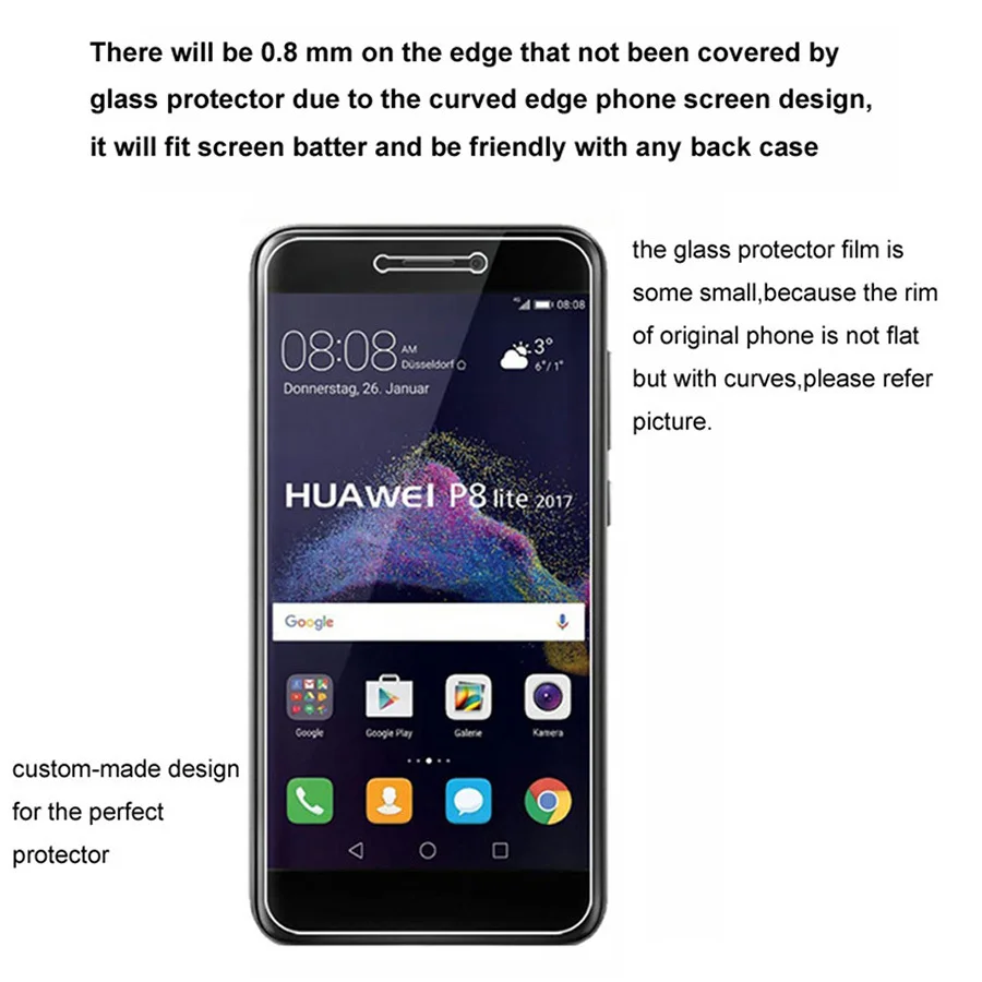 Защитная пленка 2.5D Arc для Huawei Honor 8 Lite защита экрана 9H закаленное стекло премиум