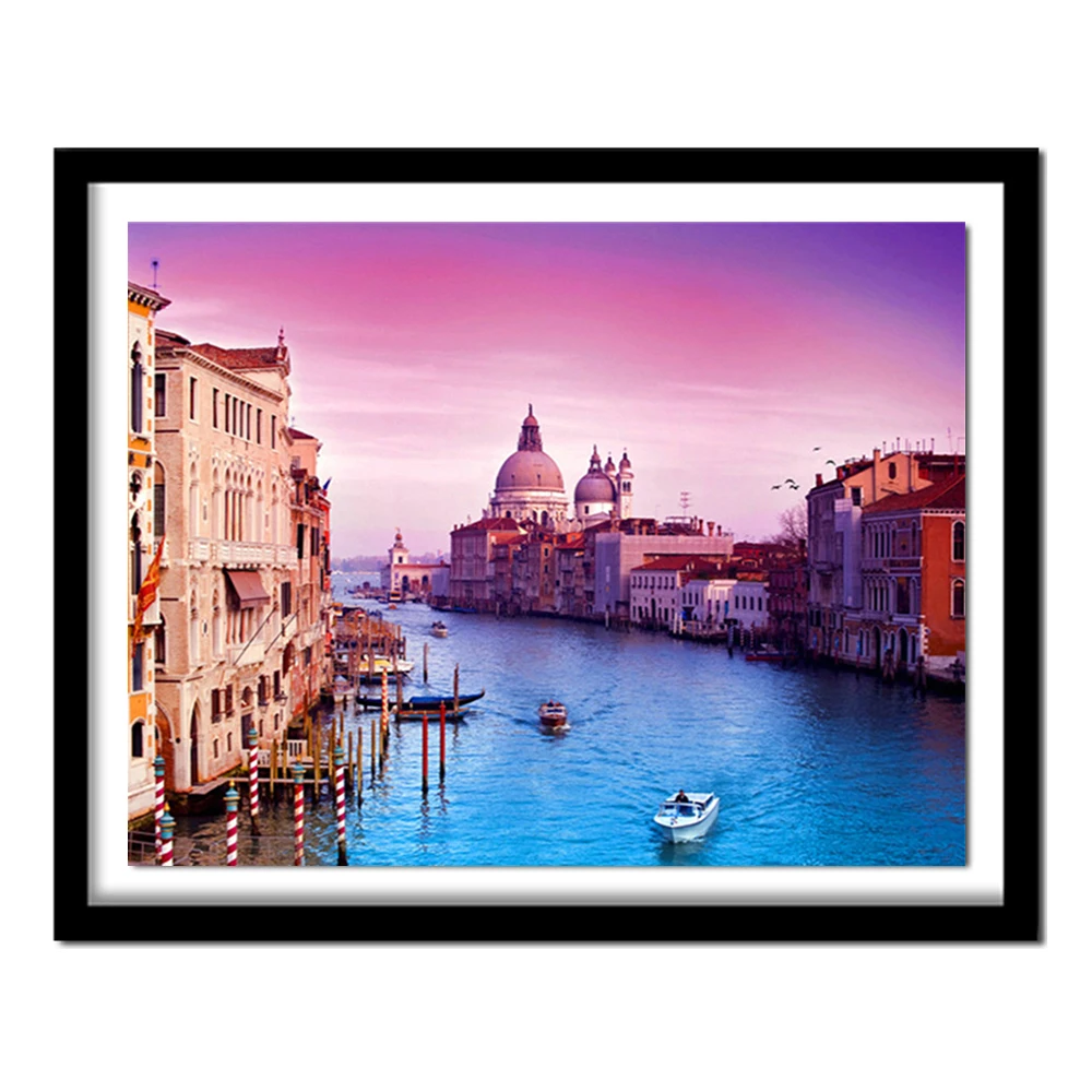 

Full Square Diamond 5D DIY Diamond Painting "Venice Watertown" Embroidery Cross Stitch Rhinestone Painting Decor Gift