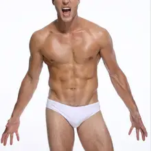 Для мужчин, с заниженной талией, белый плавать шорты узкие белые плавки купальные костюмы Быстрая Сушка сексуальные плавки супер эластичный