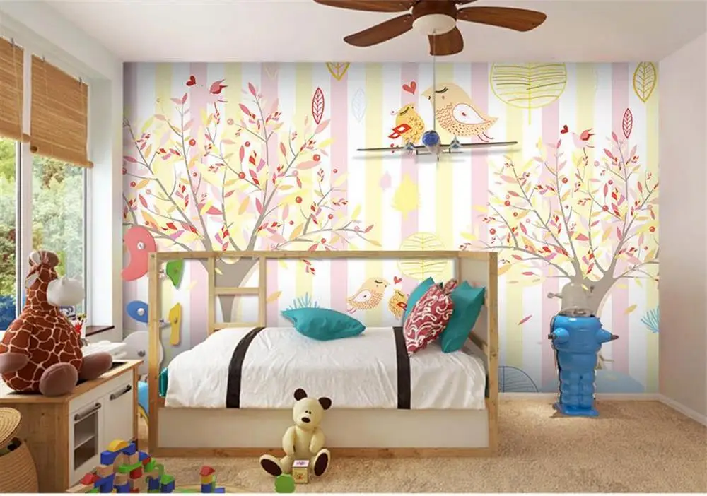 

3D wallpaper/custom photo wall paper/Hand painted pink trees children princess/TV/sofa/Bedding/KTV/Hotel/living room/Children