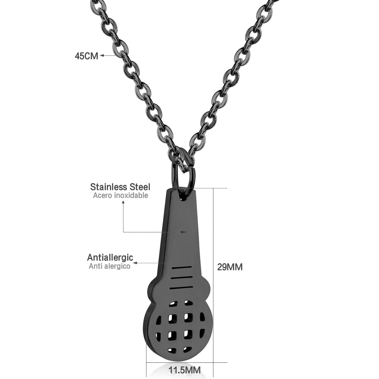 LUXUSTEEL хип хоп ювелирные изделия золотой черный серебряный цвет кулон микрофон