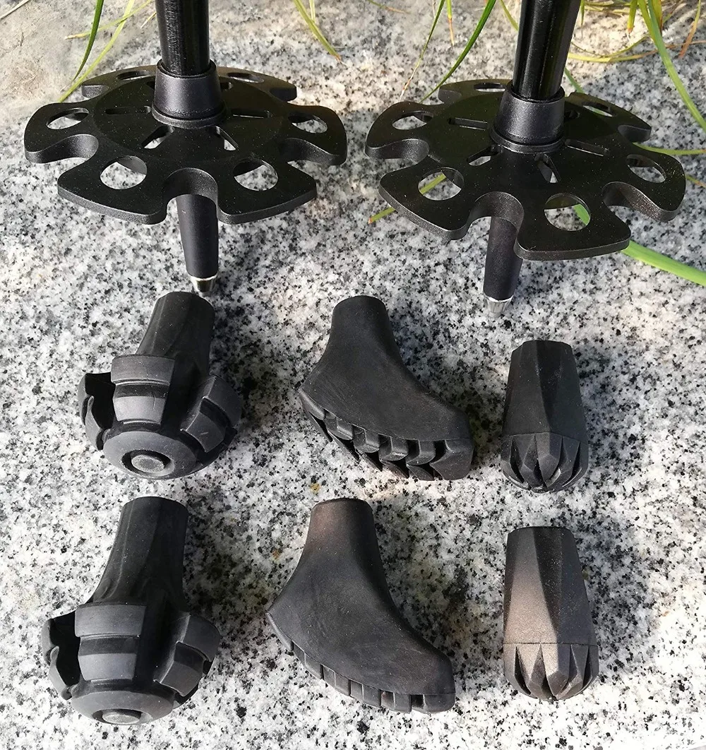 Набор сменных резиновых наконечников для треккинговых палок-4 пары, стильные прочные походные палки для ног, трости для ходьбы в скандинавском стиле