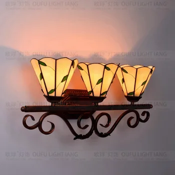 

Tiffany Baroque vintage Stained Glass Iron Mermaid wall lamp indoor lighting bedside lamps wall lights for home AC 110V/220V E27