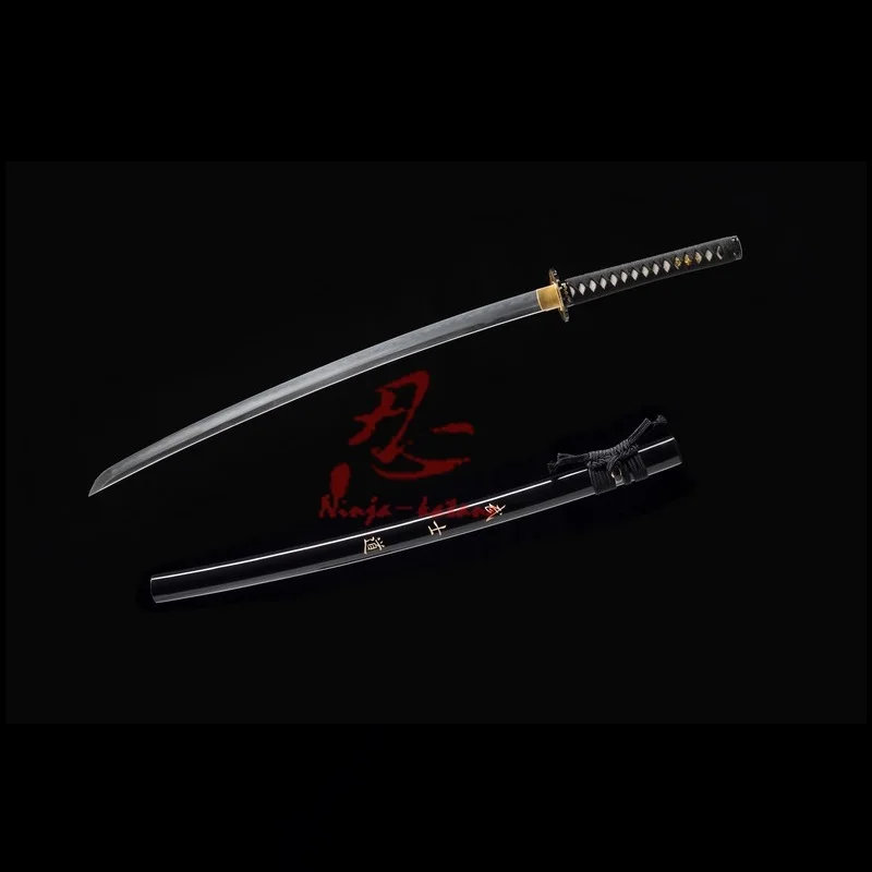 

Hand made battle ready T-10 steel clay tempered blade japanese katana sword sharpened