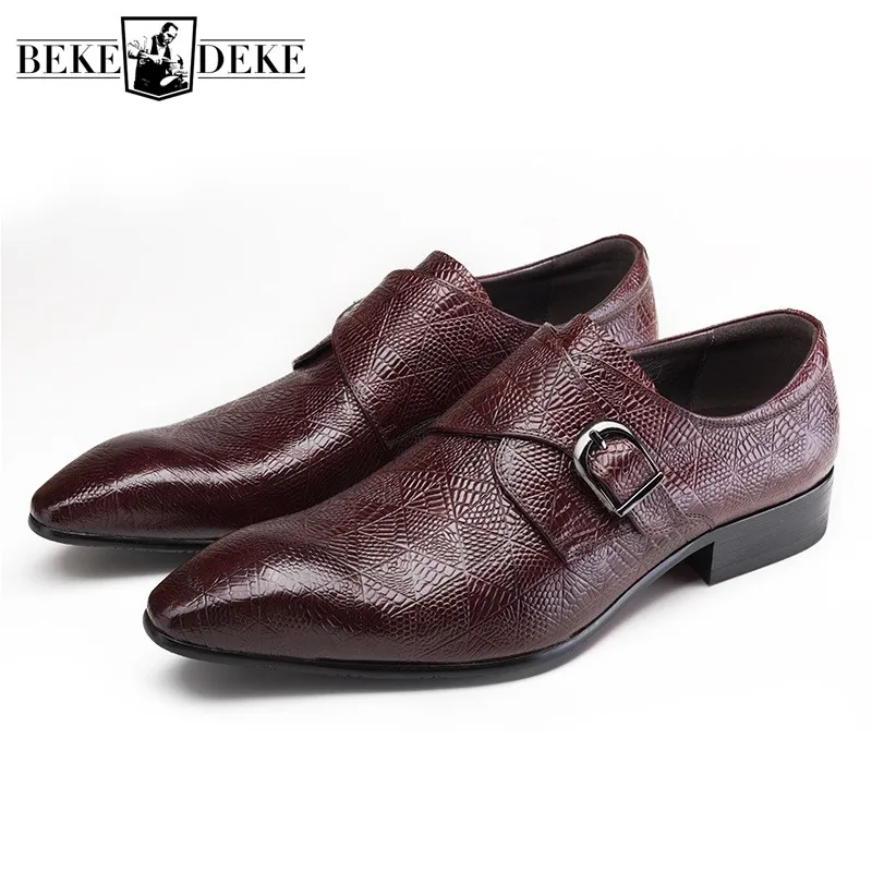 

Luxury Men Pointed Toe Dress Shoes England Style Genuine Leather Loafers Mans Formal Slip On Leather Footwear Mocassin Homme