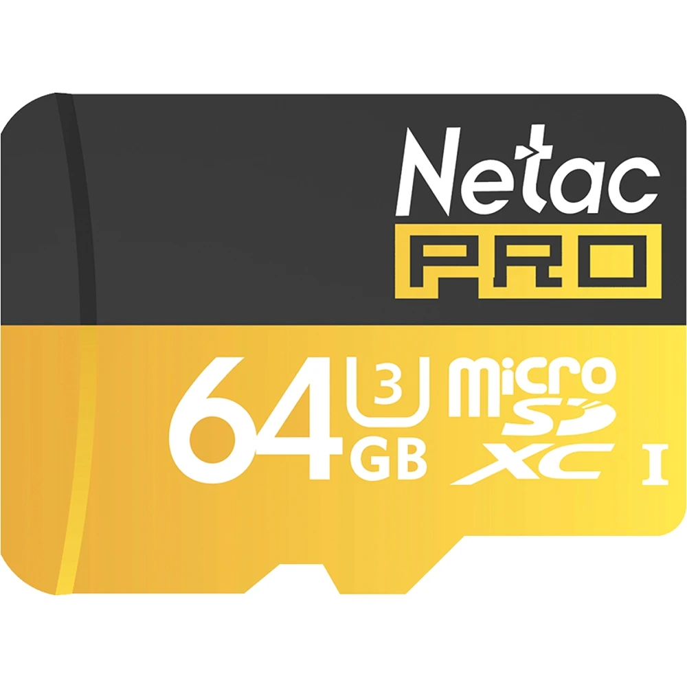 Netac P500 Class 10 16G/32G/64G/128G Micro SDHC TF флэш-память для хранения данных UHS-1 высокое Скорость до 80 МБ/с - Емкость: black yellow 64GB