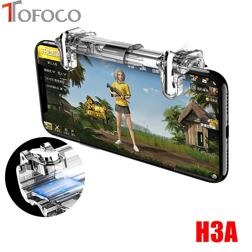 TOFOCO Pubg Mobile Controller L1 R1 Phone Gamepad Trigger Fire Button Aim Key l1r1 Shooter Pubg Controller For iphone Android