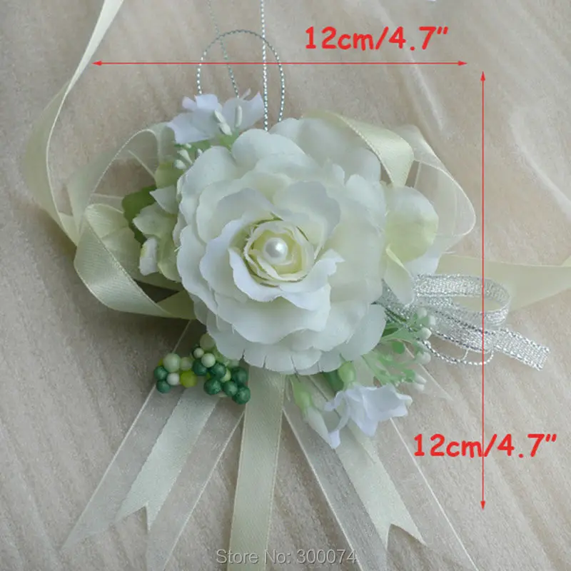 Ivory Wedding corsage for bride Size