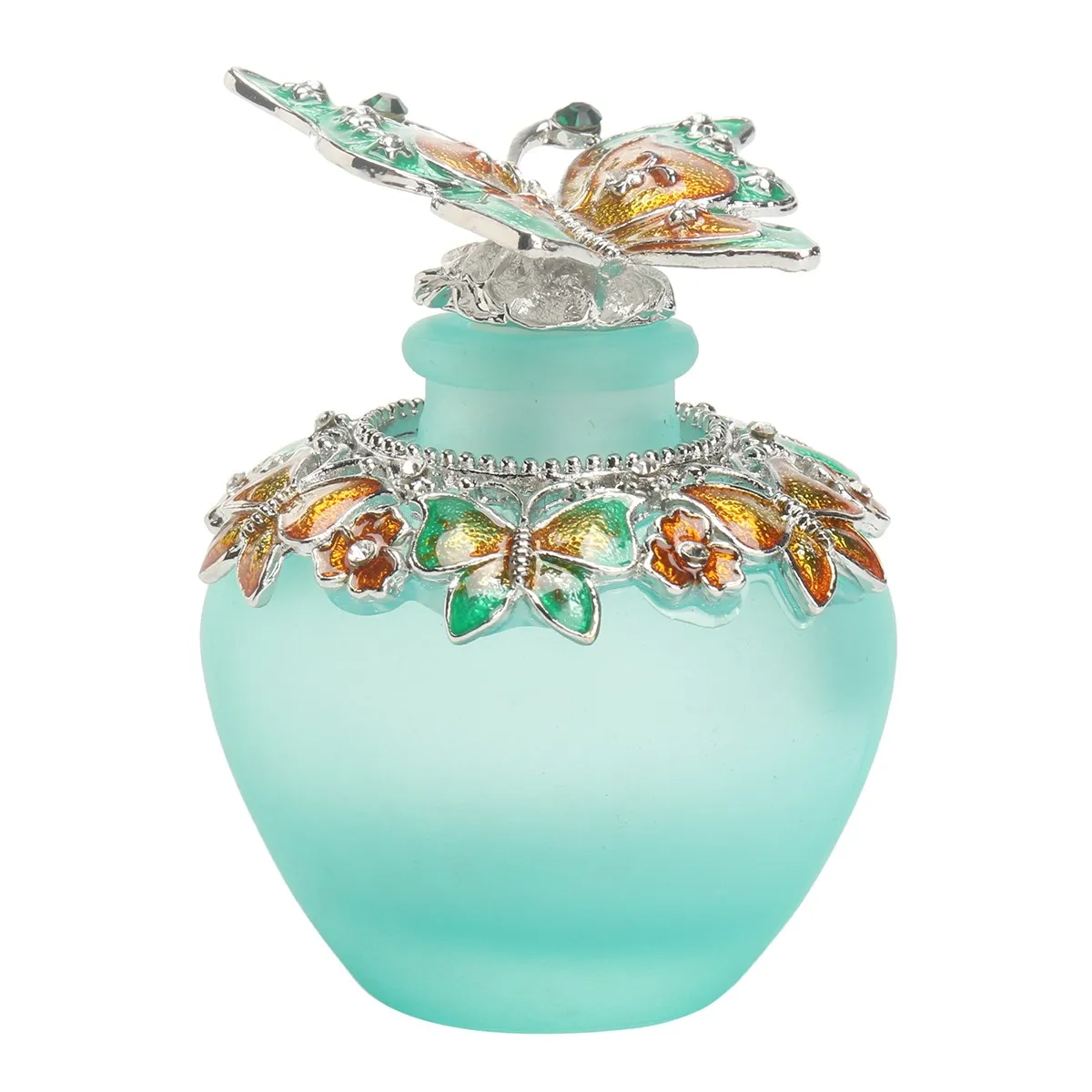 40ml Vintage Glass Perfume Bottle China Metal Crystal Butterfly Shape