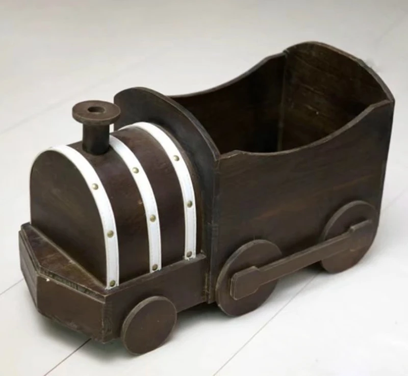 Vintage Baby Train Newborn Photography Prop Handmade Baby Car
