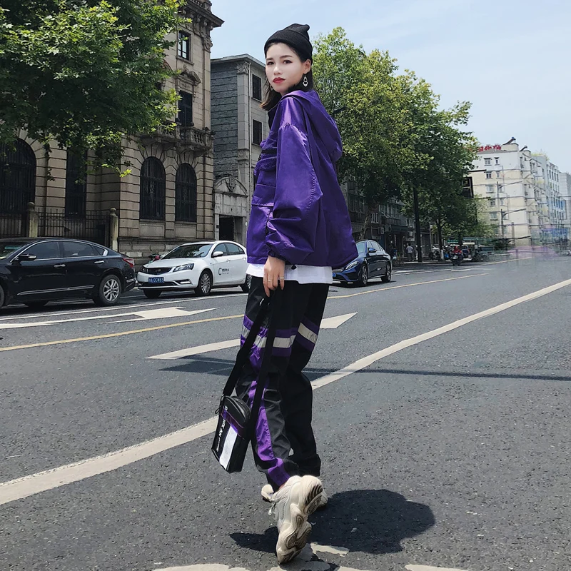 Féminine Pulls Maille Rayé Violet Occasionnel Taille Long Ensemble Printemps Lâche Costumes Pièces Élastique Dames La Q882 Pantalon De Automne Mode Deux Pqxftpgw