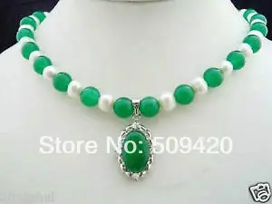 

FREE SHIPPING>>@> HOT WholesaleJewelry white pearl jade pandent necklace 18