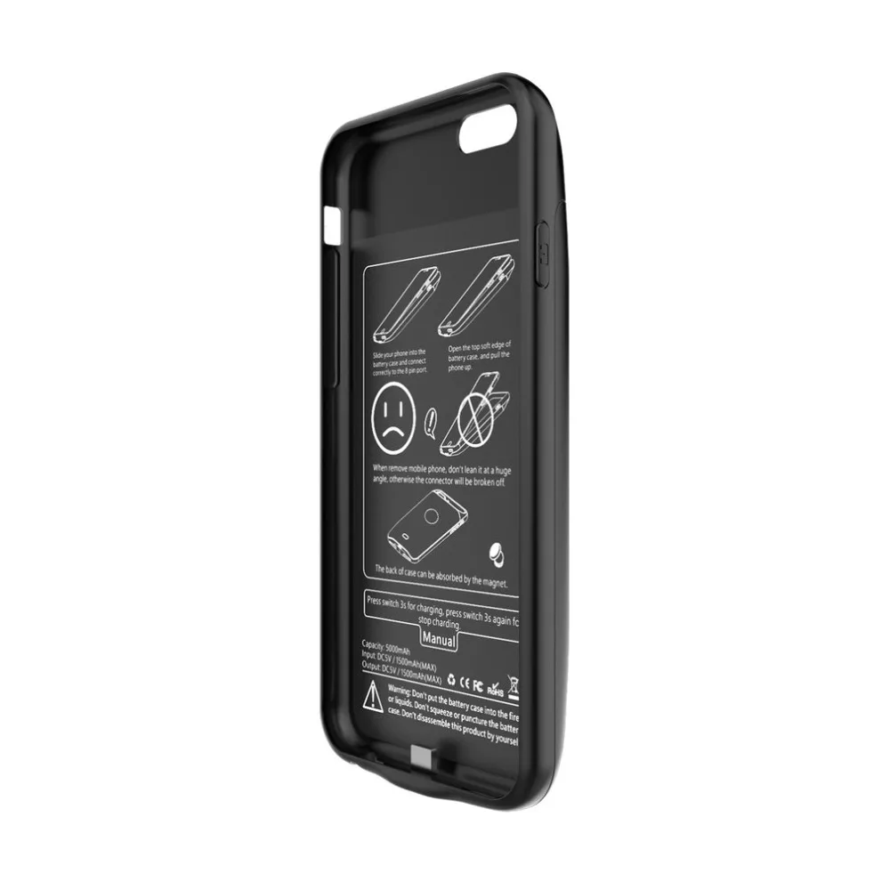 Goede Draadloze Terug Clip Batterij Oplader TPU ultradunne Terug Draagbare Reizen Batterij Externe Lader Backup Voor iPhone 6 6 s