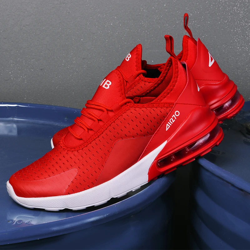

Beautiful Red Sneaker Hot New 270 Air Cushioning Running Shoes Men Casual Outdoor Sport Jogging Comfortable Mesh Breathable Cool