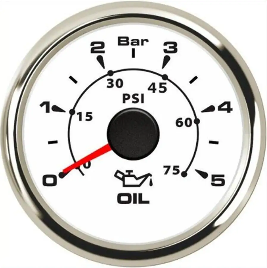 1 шт. Авто приборная панель датчики давления масла 52 мм 0-75psi ЖК-дисплей 0-5Bar датчики давления топлива черный с 8 видов подсветки - Цвет: white 3