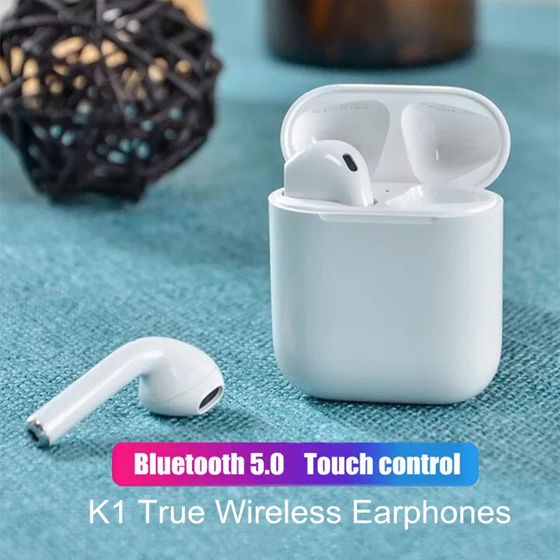 

K1 TWS Bluetoote 5.0 Airpod true Wireless Earphones touch control Earbuds + 3D Surround Sound and double-cavity sound holes