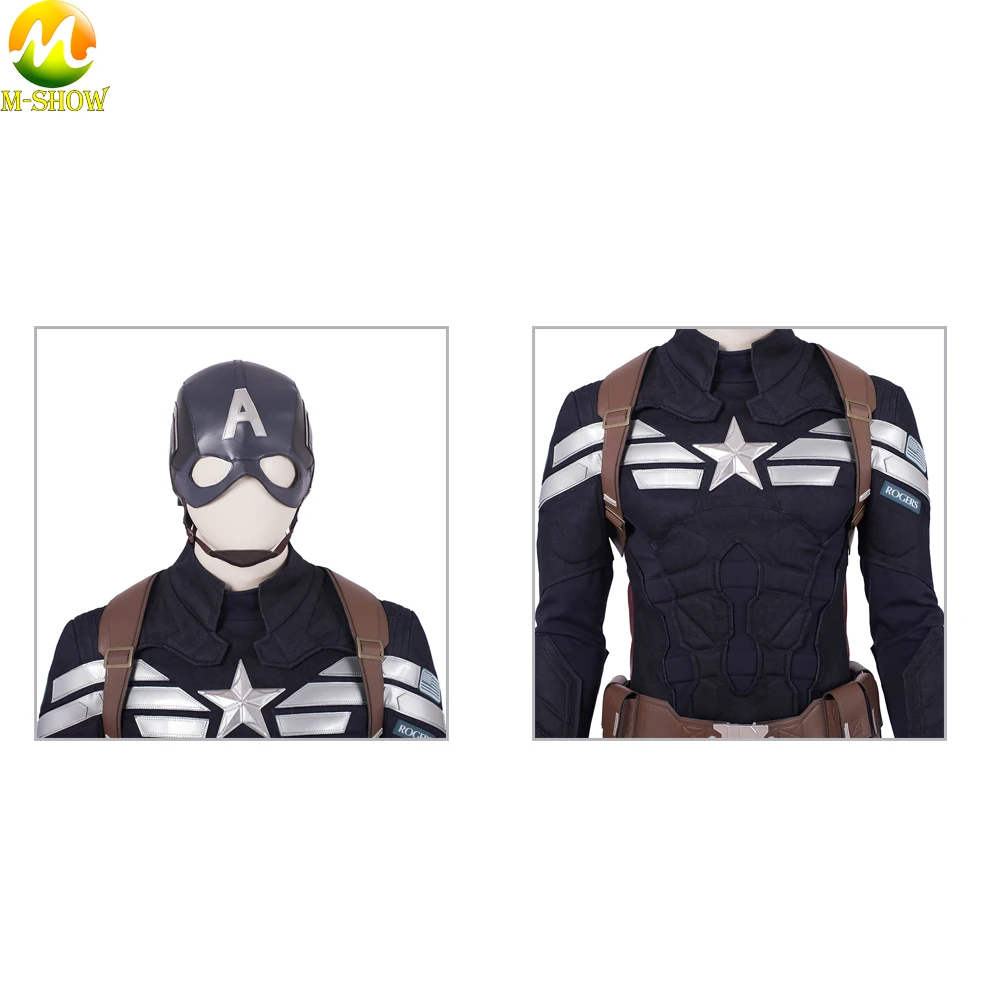 Avengers Endgame Captain America Cosplay Costume Avengers 4 Steve Rogers Costume Full Set Suit For Halloween Custum Made