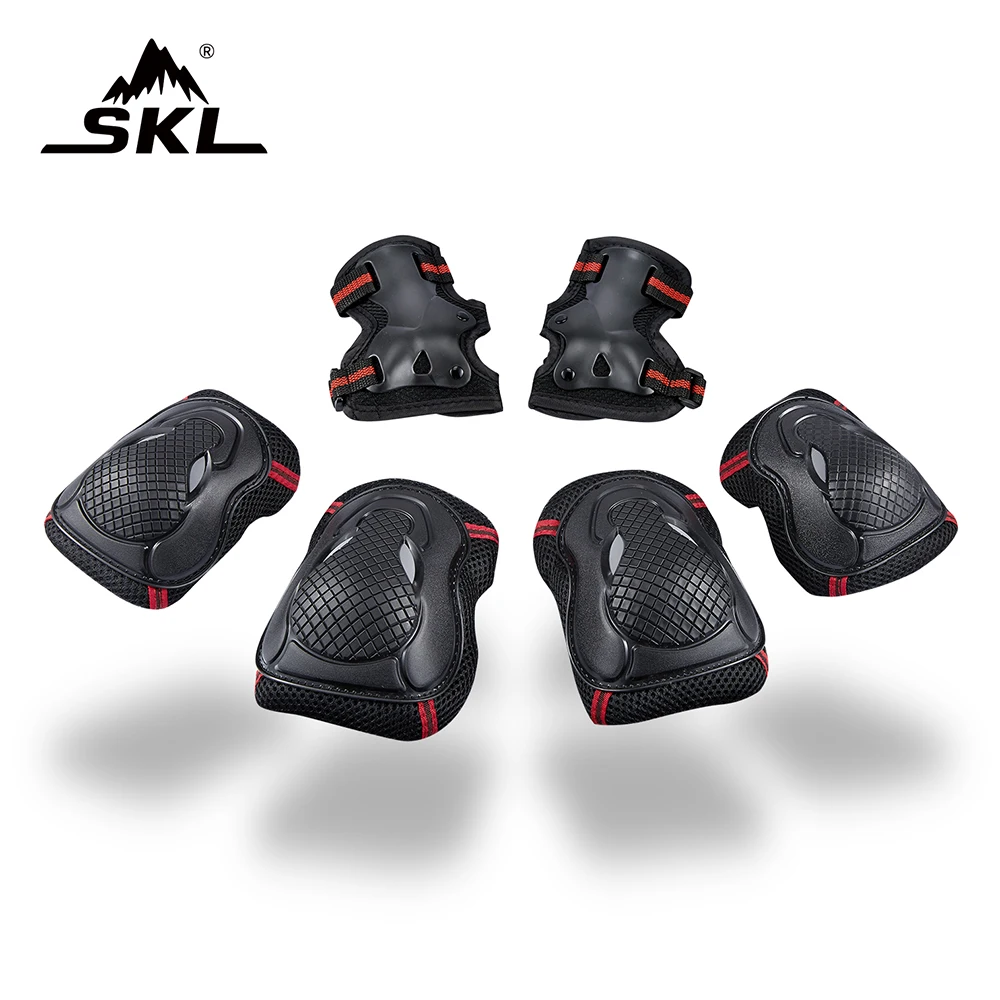SKL 6PCS/Set Safety Guard Protective Injury Knee Pads Elbow Pads Wrist Pads Suitable for All Sports, Airsoft, Paintball, Hunting SKL 6PCS/Set Safety Guard Protective Injury Knee Pads Elbow Pads Wrist Pads Suitable for All Sports, Airsoft, Paintball, Hunting