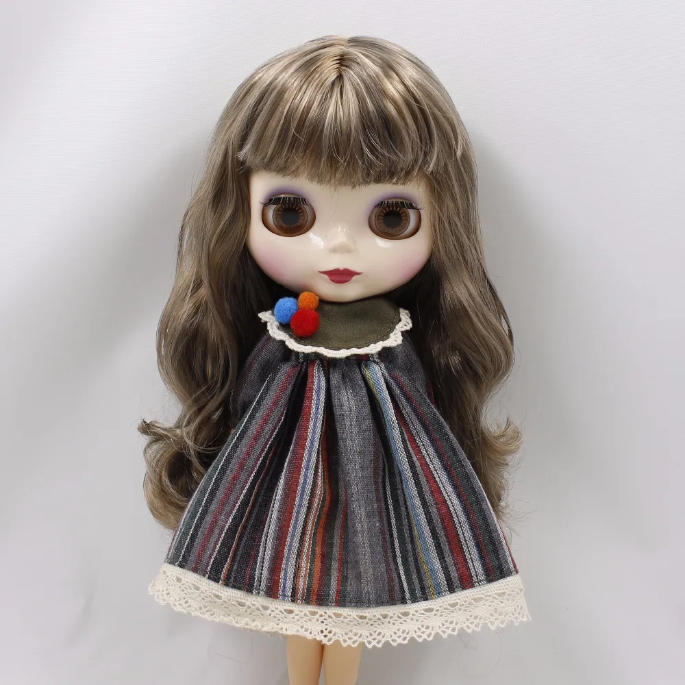 Neo Blythe Doll Stripe Printed Dress with Bowknot 4