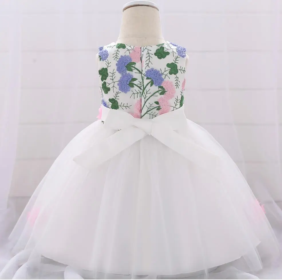 New infant Baby Girl Dress flower Baptism Dresses for Girls one years birthday party wedding baby clothes full moon dress