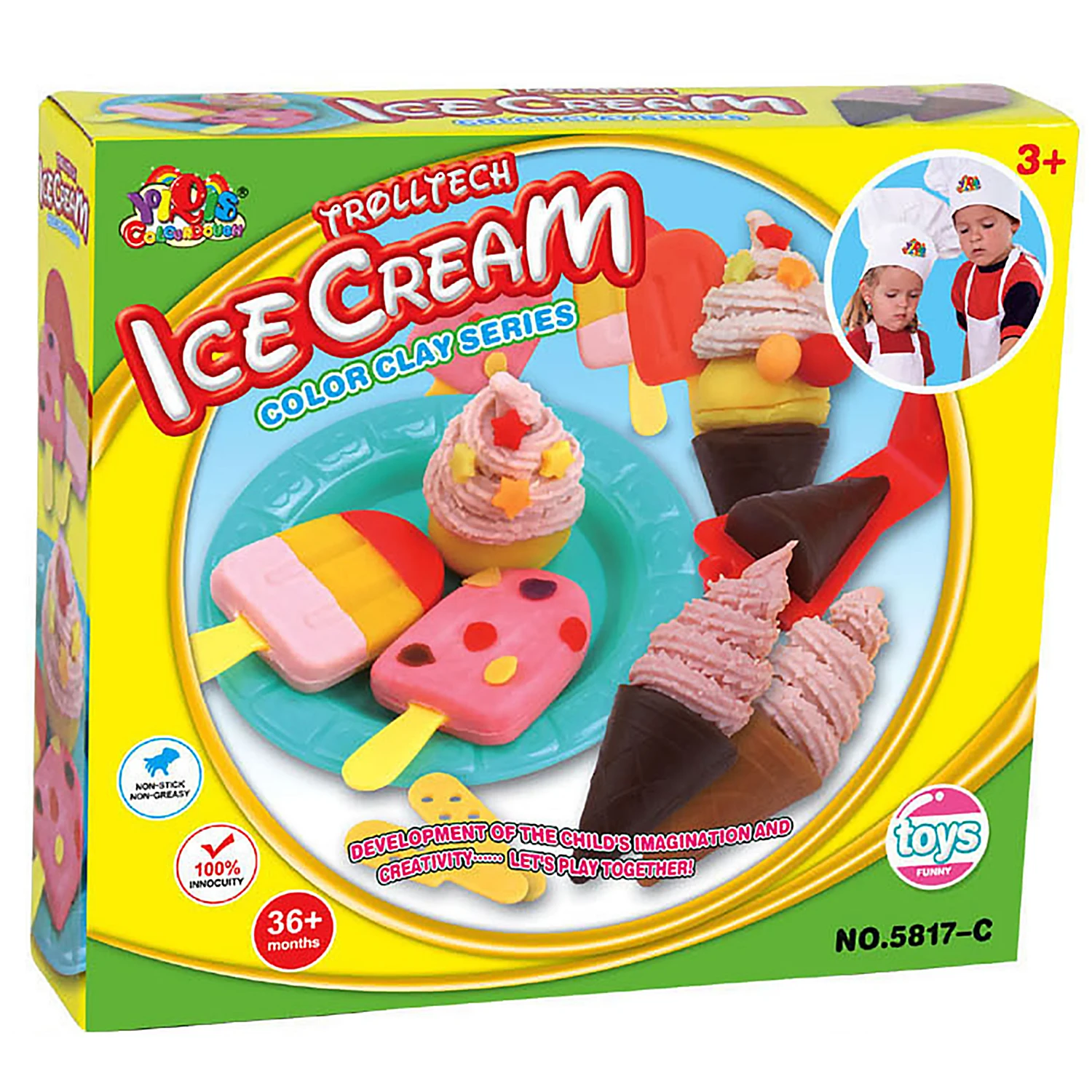 DIY 3D цветной Пластилин глины глупо Шпатлёвки играть мороженого инструменты плесень игрушечный кухонный набор Детская развивающая игрушка
