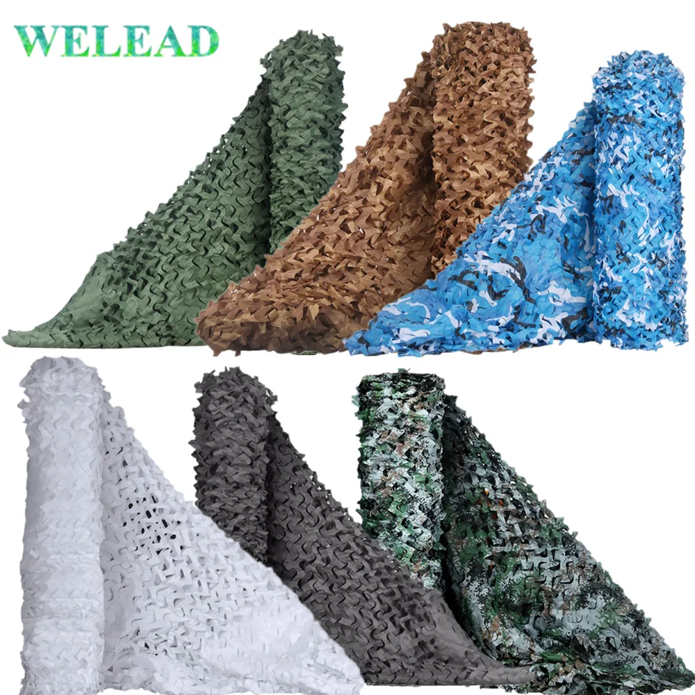 

WELEAD 5x6M Reinforced Camouflage Net Military Black White Sand 5x6 6x5 5*6 6*5 5*6M 6*5M for Garden Shade Camo Netting Mesh