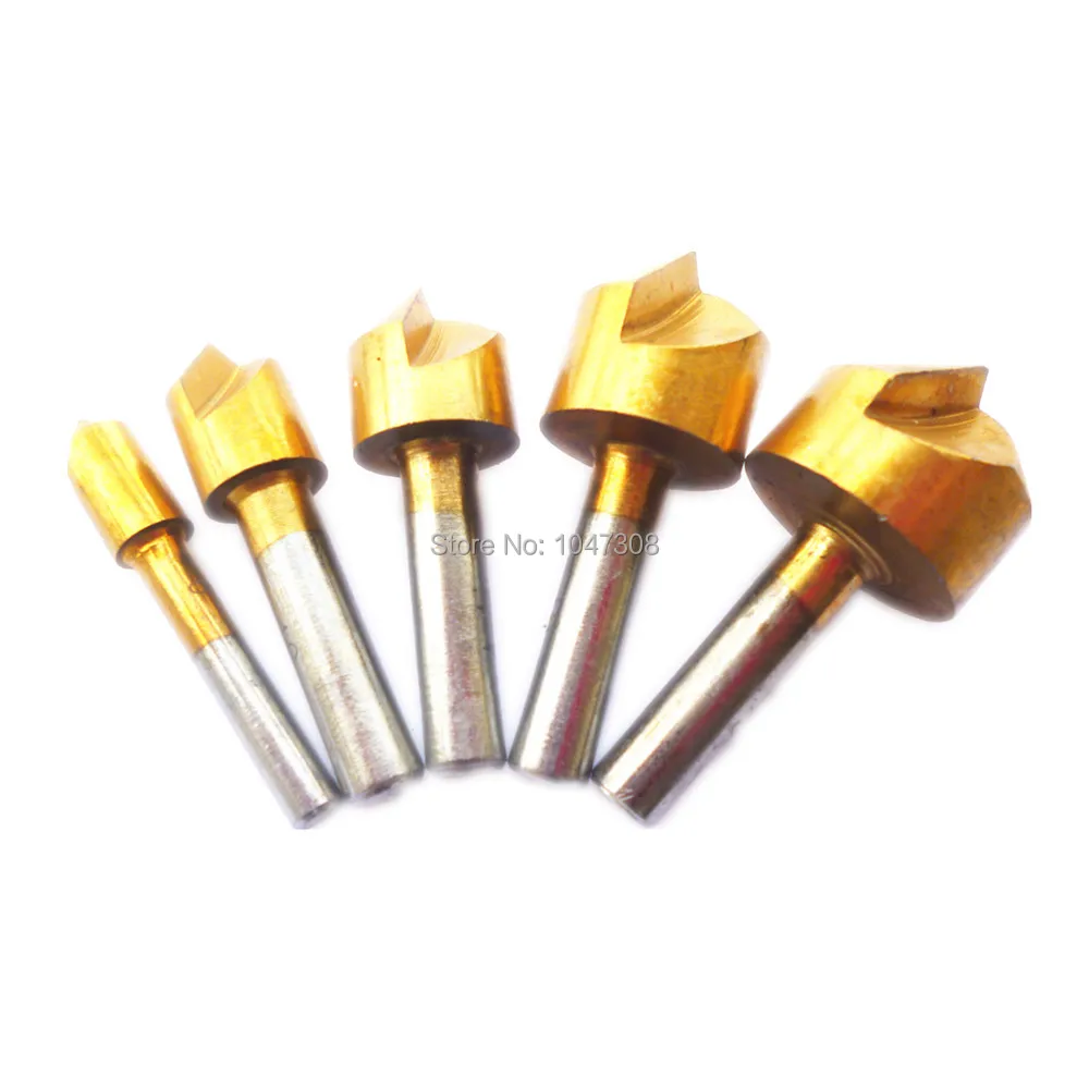 5pcs Metric 6mm 19mm Countersink Drill Bit Single Flute Chamfering