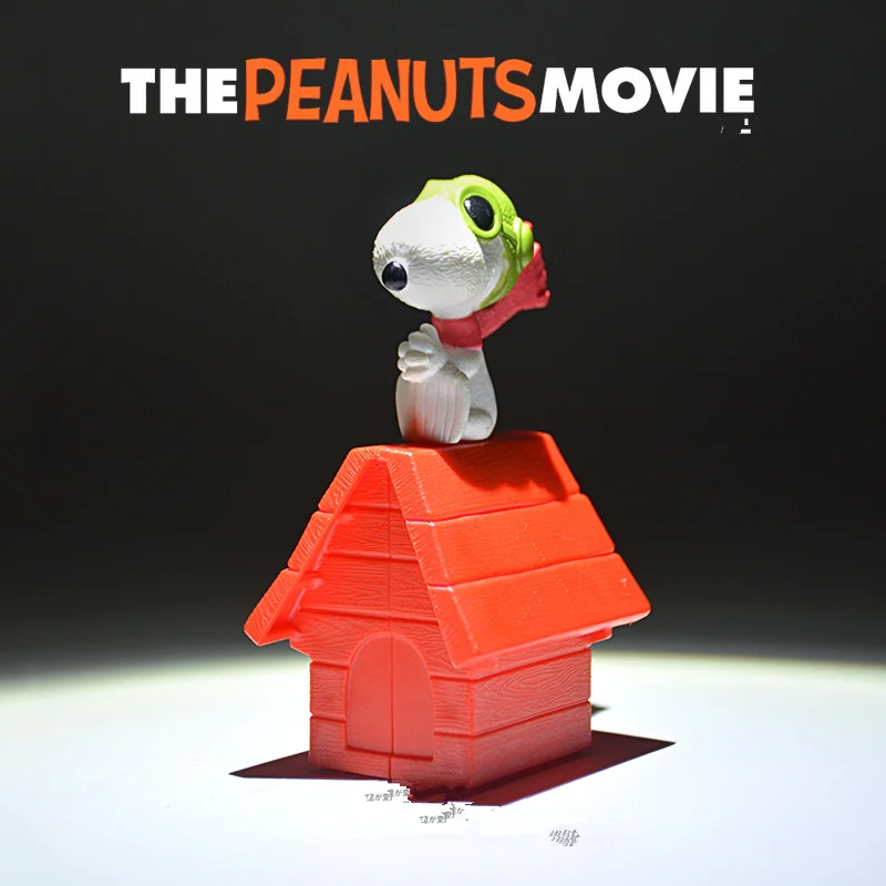 

2piece/lot 9.5cm Super cute white dog on house Collectible home decoration figure toys