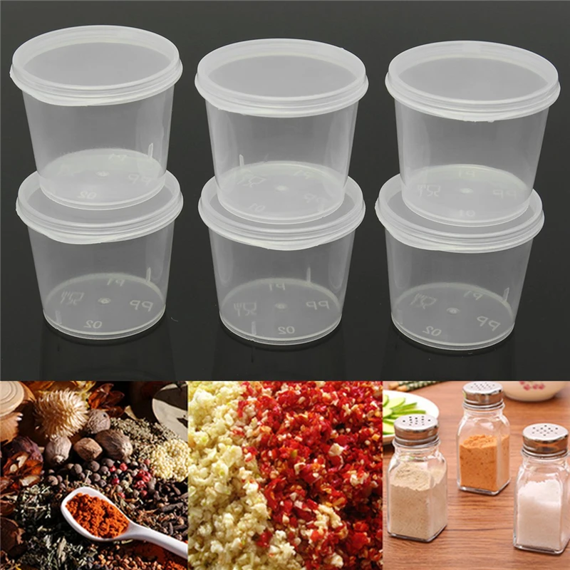 50Pcs 25/30/40ml Plastic Takeaway Sauce Cup Containers Food Box With Hinged  Lids Pigment Paint Box Palette Disposable Box