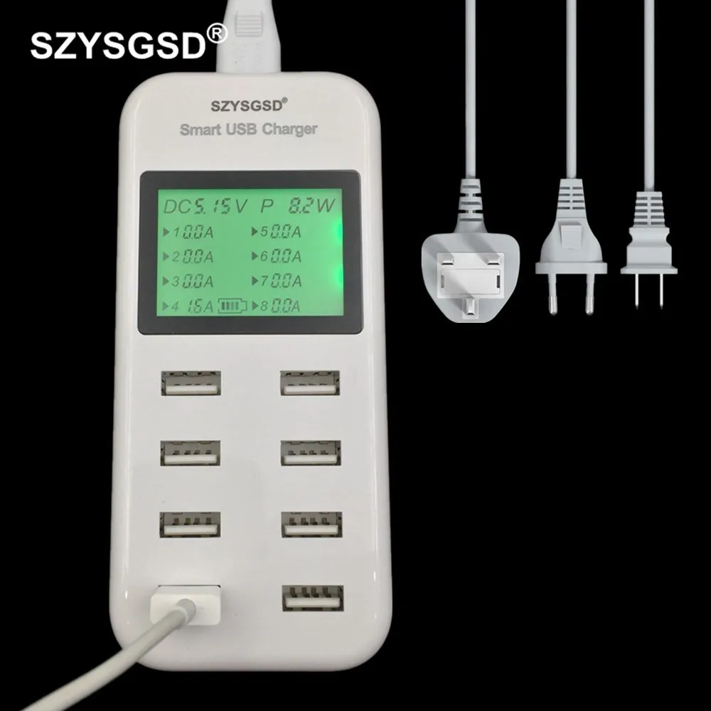 SZYSGSD 8 Ports USB Charger 40W Multi Port USB Power Adapter Universal