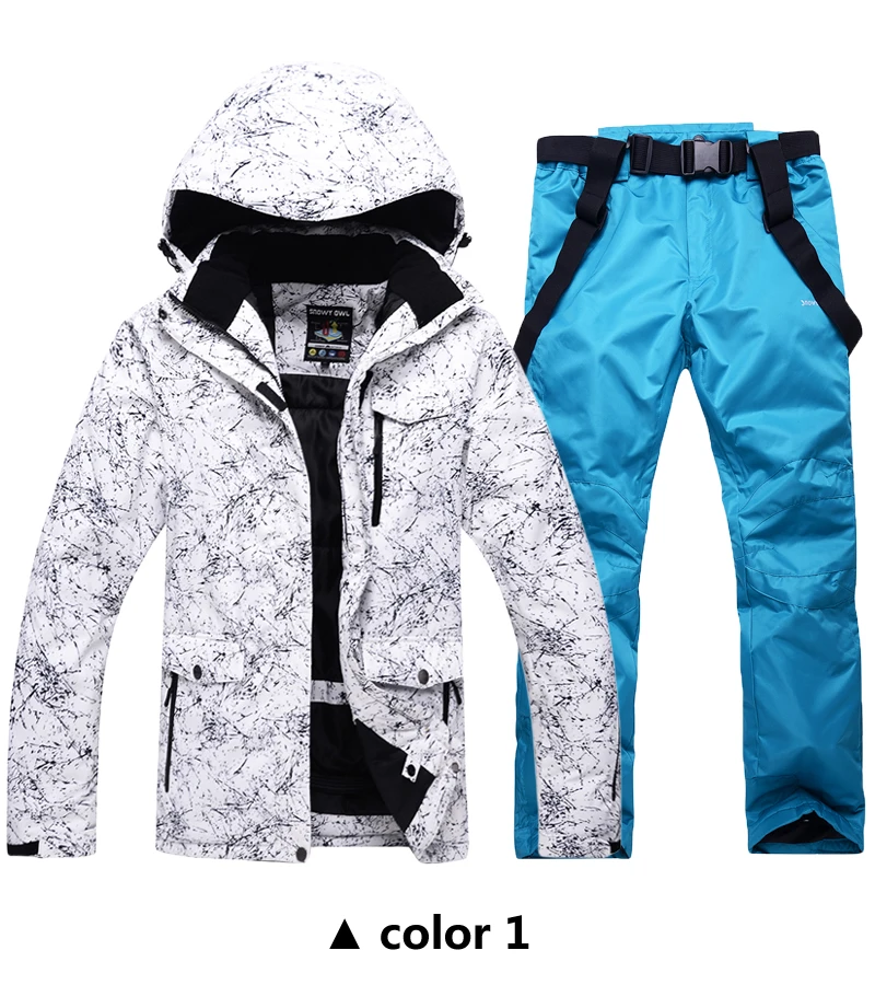Большой размер пары лыжный костюм мужской лыжная куртка+ лыжные Штаны теплая дутая куртка Ветрозащитная водонепроницаемая куртка лыжный костюм дамы
