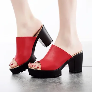 platform heels slippers