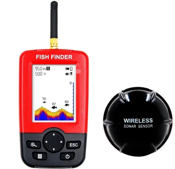 

Smart Portable Depth Fish Finder with 100 M Wireless Sonar Sensor Echo Sounder Fishfinder FI1003