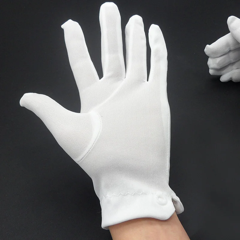 1 пара рабочих перчаток механика белые хлопковые перчатки с пряжкой церемониальные рабочие перчатки официанты проверка качества водителя безопасность дышащая
