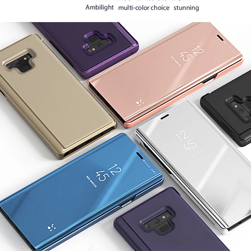 

Smart Clear Mirror Flip Fashion Phone Case For Samsung Galaxy J4 J6 Plus J8 2018 J2 J3 J5 J7 Prime 2016 2017 Note 3 4 5 8 9 Case